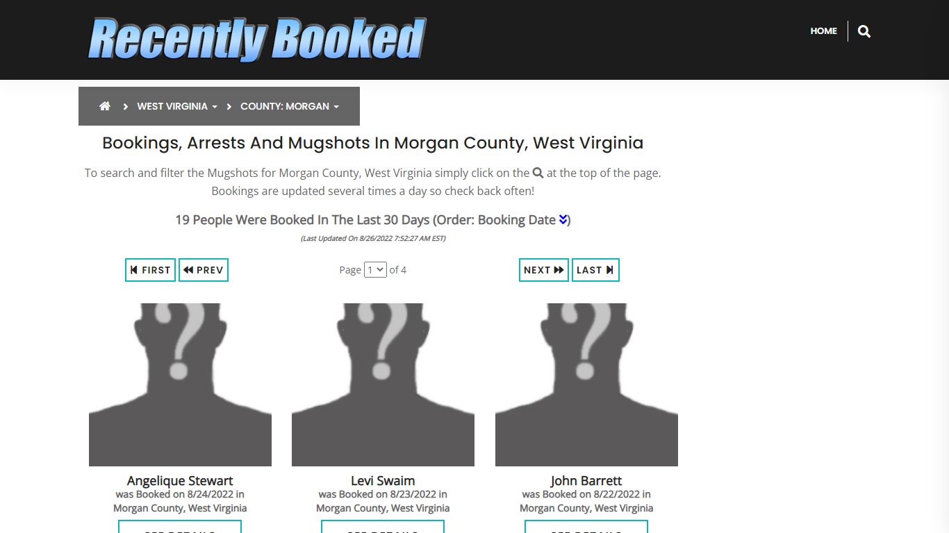 Bookings, Arrests and Mugshots in Morgan County, West Virginia
